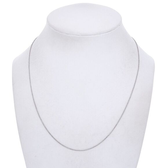 Vintage Italian Sterling Silver 925 0.8mm Box Chain Necklace 16"-18" - Picture 1 of 3